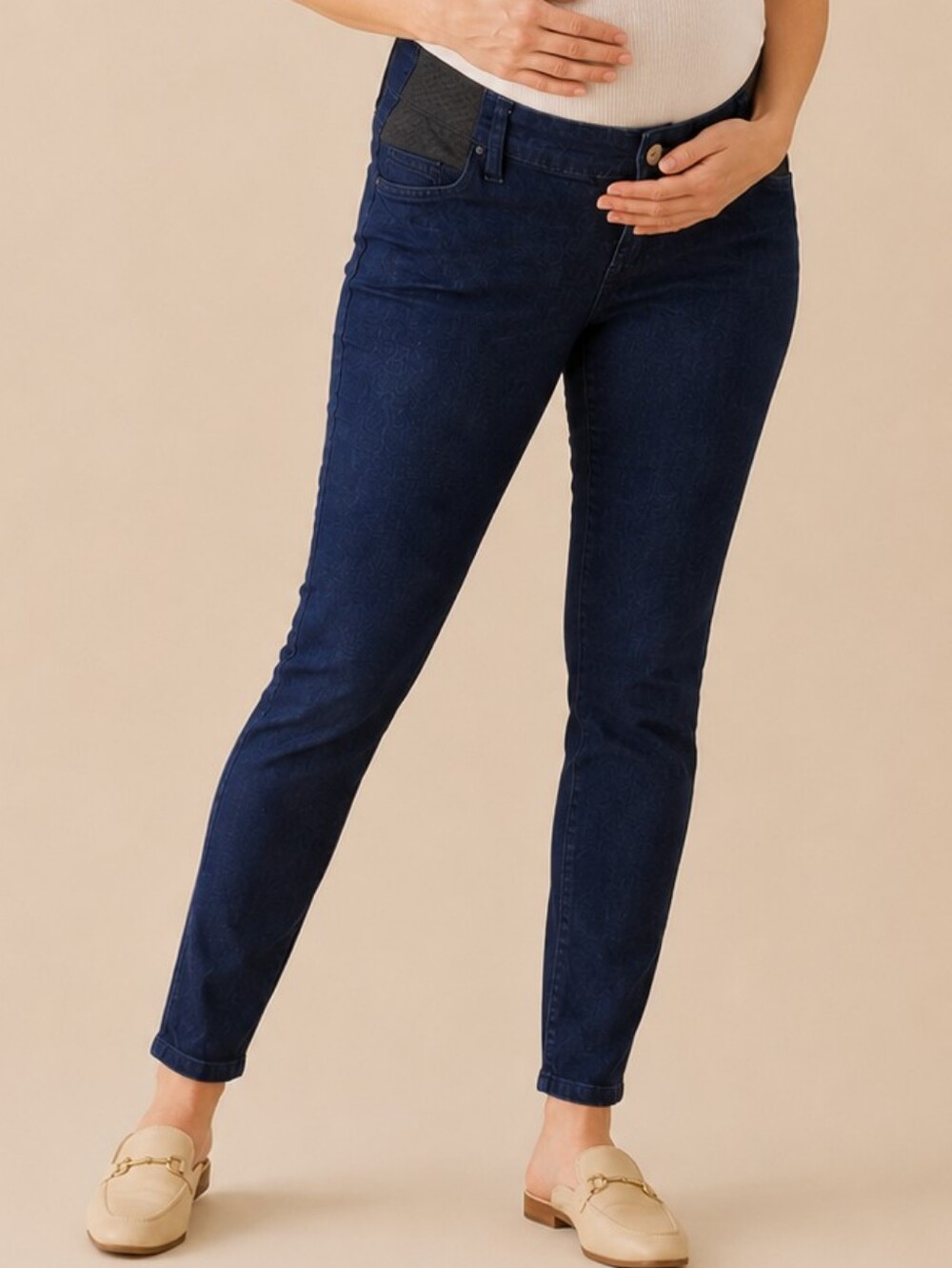 Isabel Maternity Dark Wash Side Panel Skinny Jeggings Jeans Women Size 10/30R